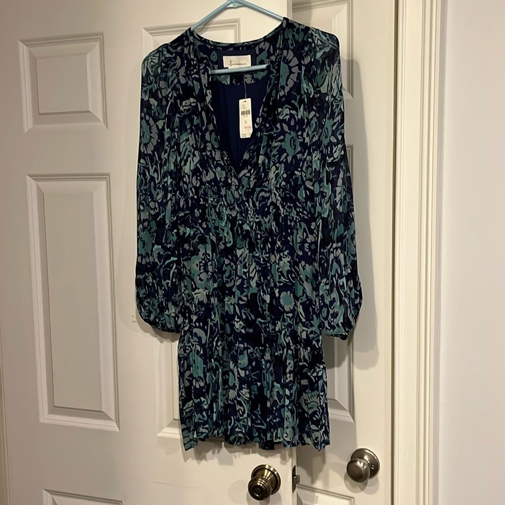 NWT blue and green anthropologie xs above knee dress